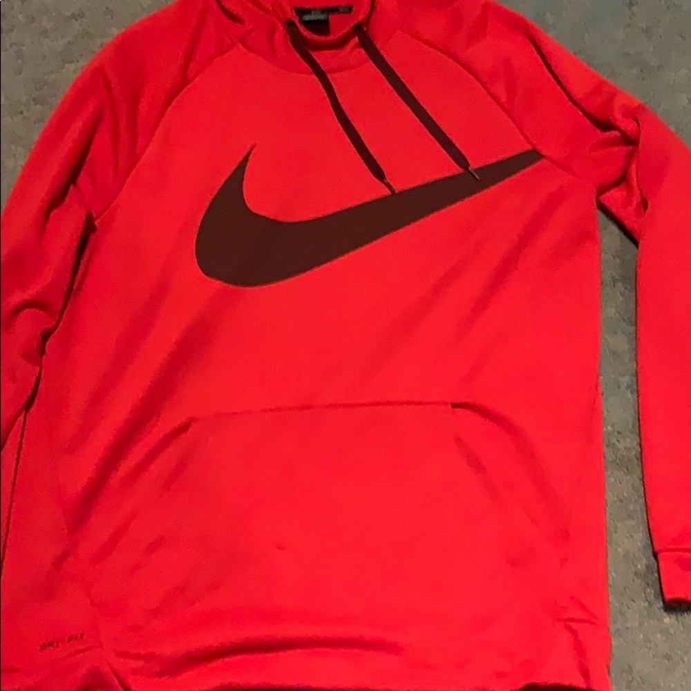 red nike oversized hoodie
